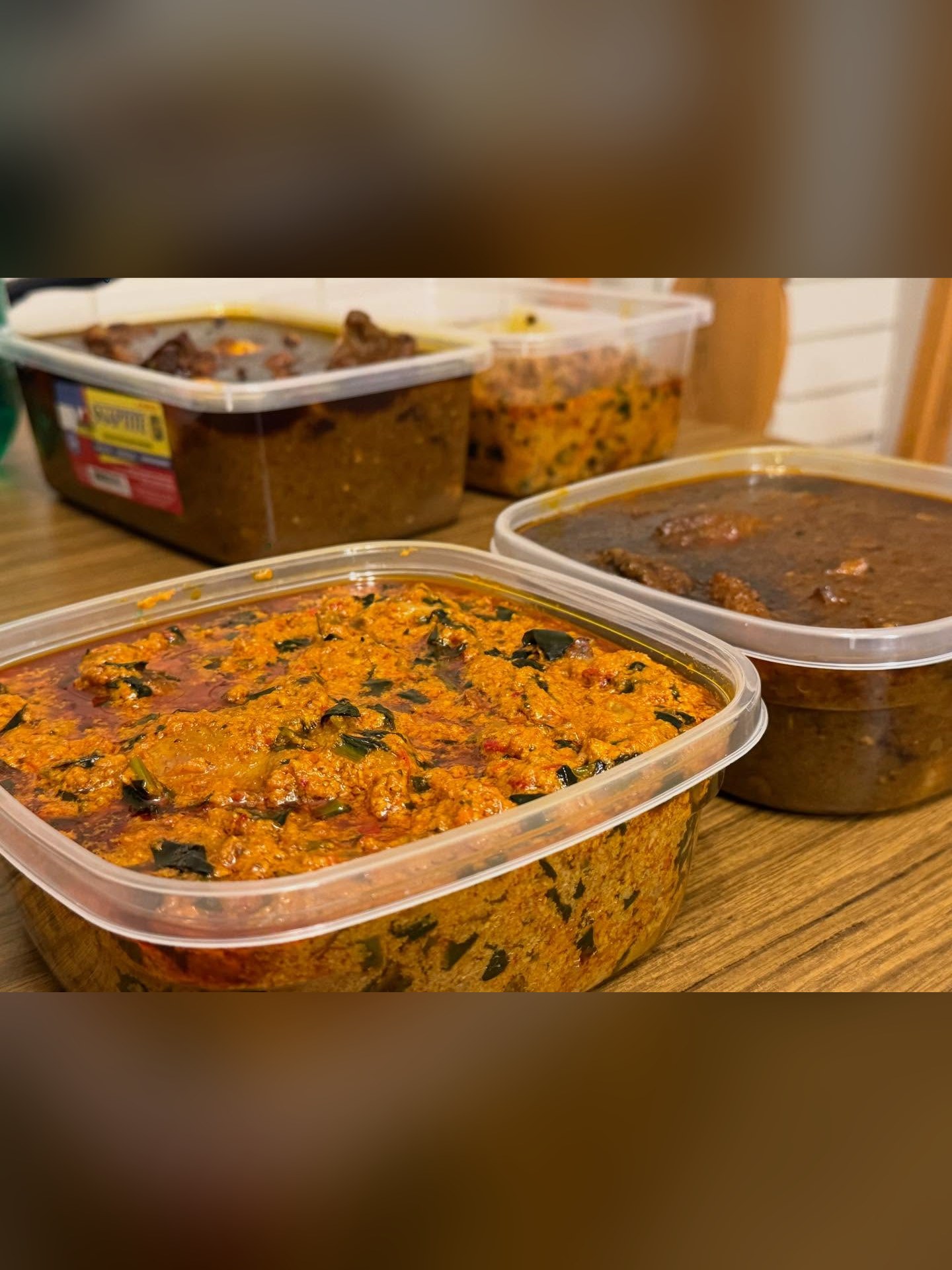 Egusi soup bowl with chicken or beef