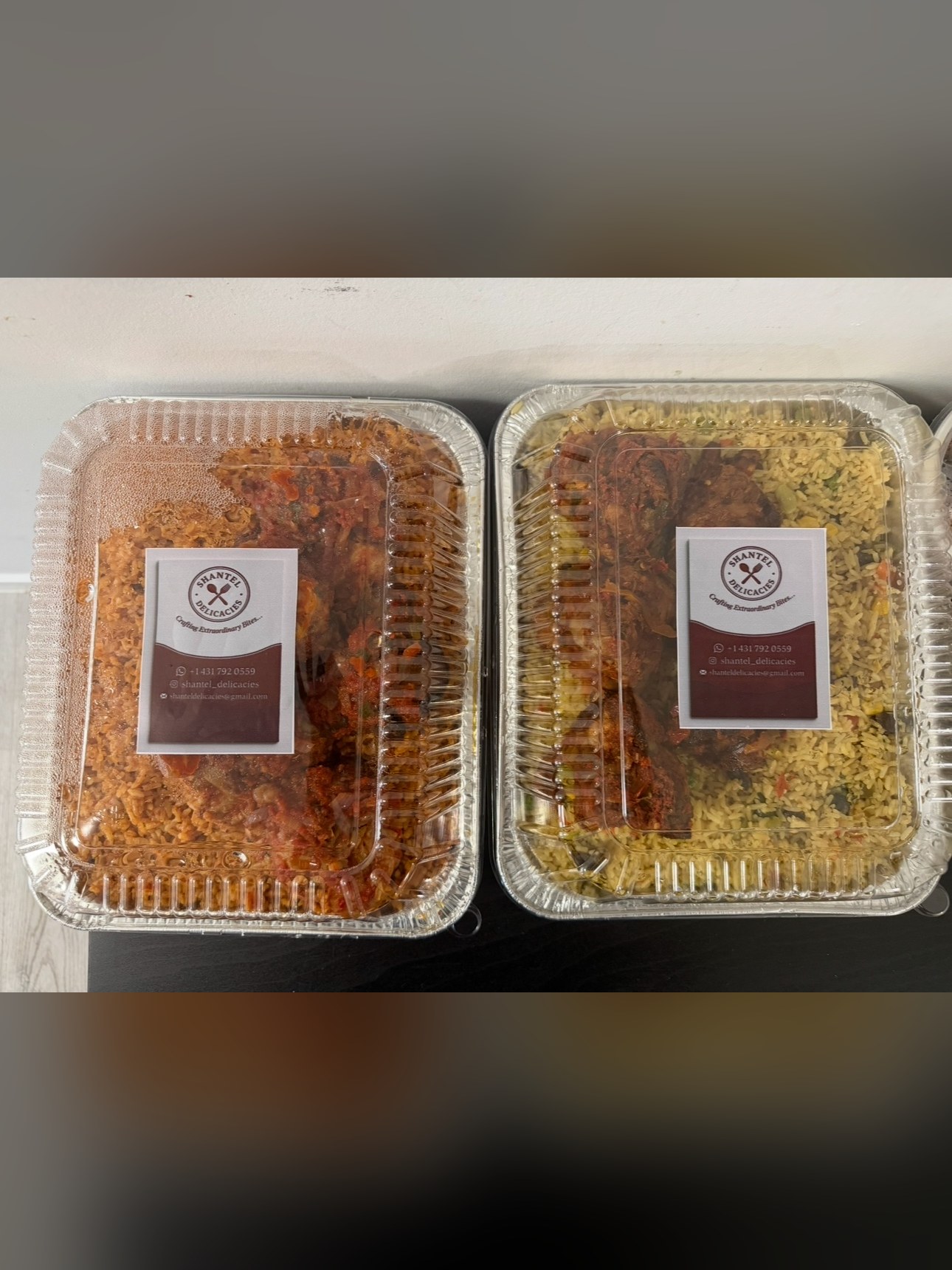 Small Tray: Jollof or Fried Rice with 3 pcs Chicken or Turkey